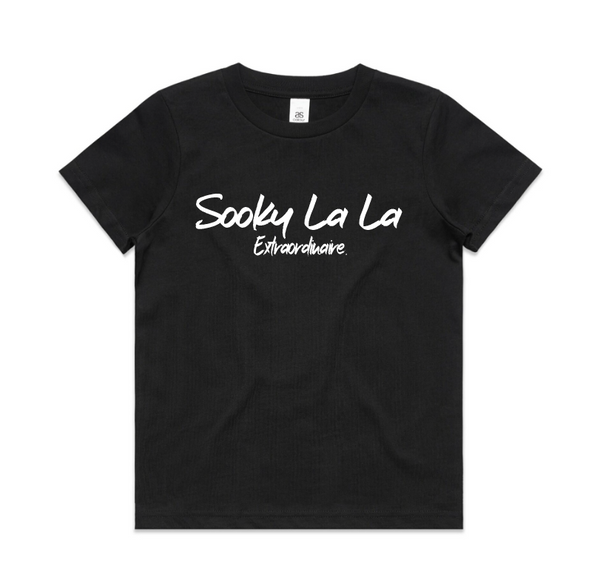 Ashy Anne ADULTS "Sooky La La Extraordinaire" shirt - Puff Print  White on Black