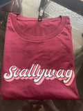 Ashy Anne "SCALLYWAG" shirt - Pink/Red on Burgundy