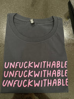 Ashy Anne "UNFUCKWITHABLE" Shirt - Pink on Navy