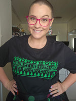 Ashy Anne Christmas Cunt Shirt - GREEN on Black