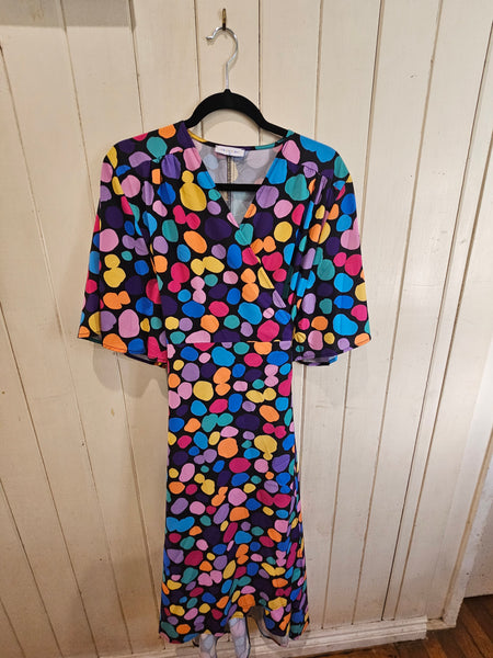 LPD - Size 14 Mandy Wrap Dress - Rainbow Pebble