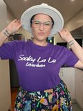 Ashy Anne "Sooky La La Extraordinaire" shirt - Puff Print White on Purple