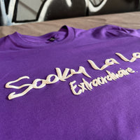 Ashy Anne "Sooky La La Extraordinaire" shirt - Puff Print White on Purple