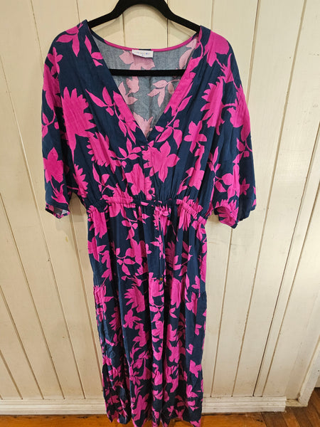 LPD - Size 14 Maxi Dress- Navy and Pink
